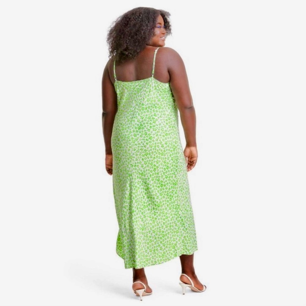 RIXO green floral animal print slip dress size M XS Medium or L Large NWT - Picture 5 of 11